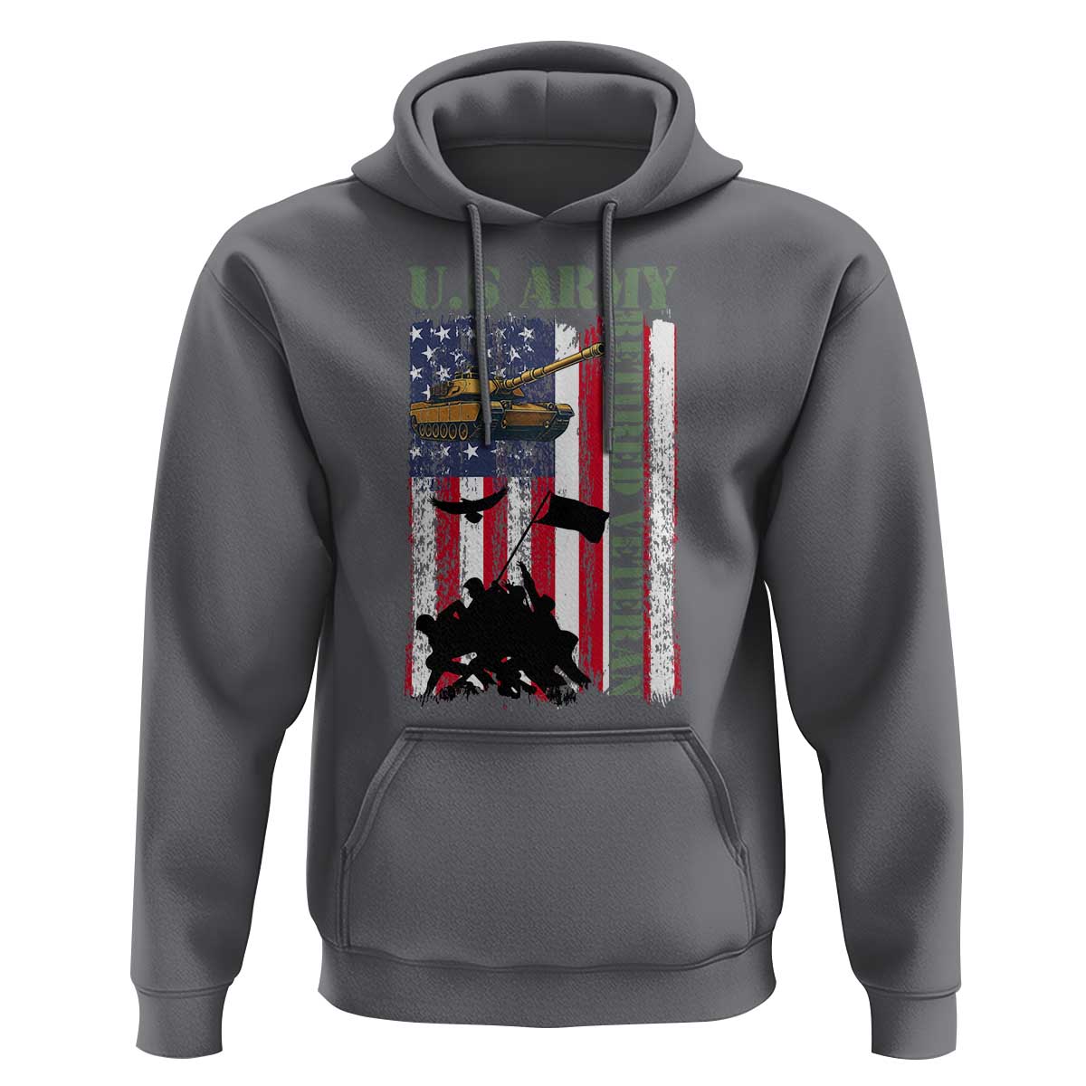 Retired Army Hoodie American Flag US Patriotic USA Pride - Wonder Print Shop