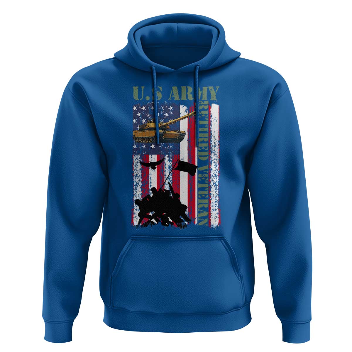 Retired Army Hoodie American Flag US Patriotic USA Pride - Wonder Print Shop