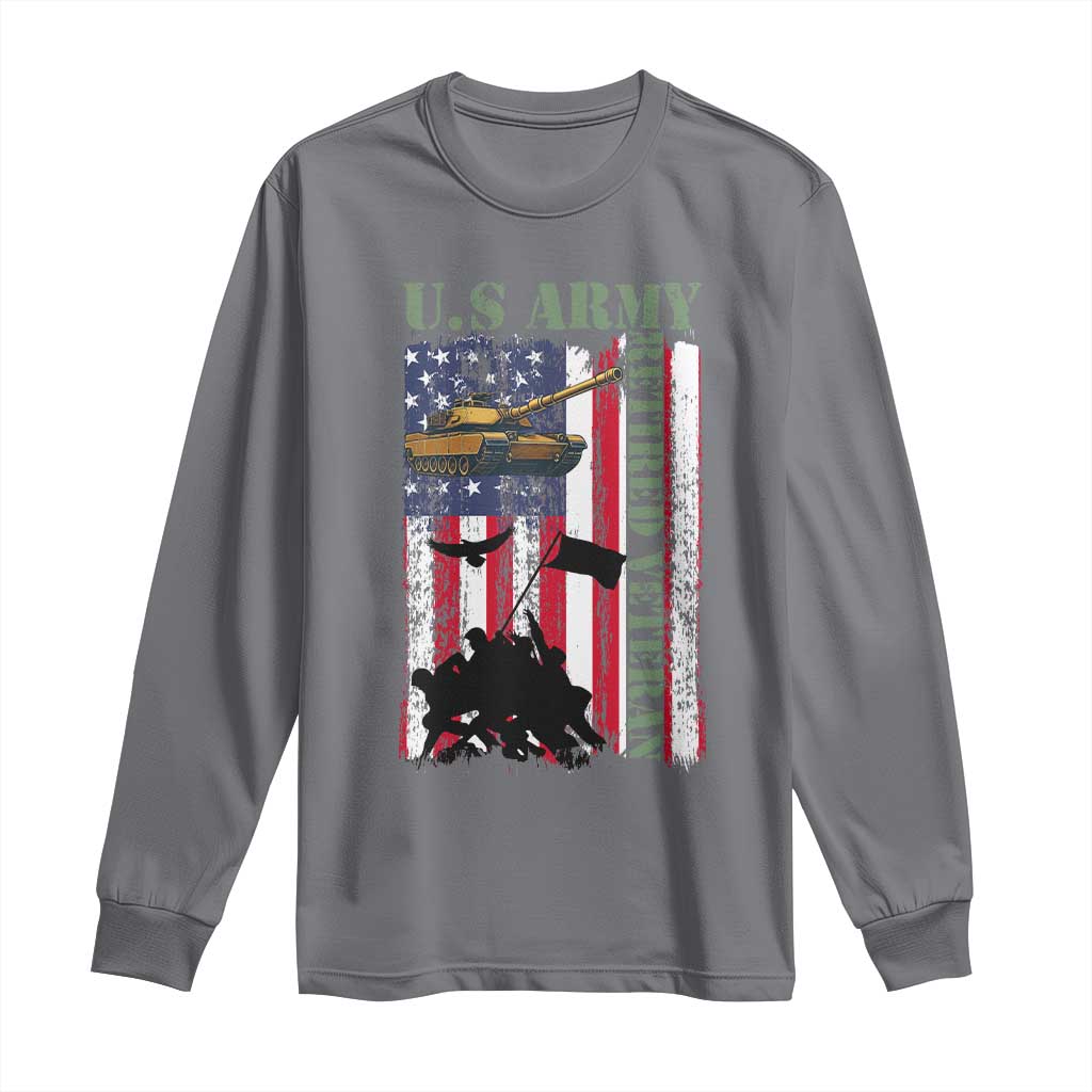 Retired Army Long Sleeve Shirt American Flag US Patriotic USA Pride - Wonder Print Shop