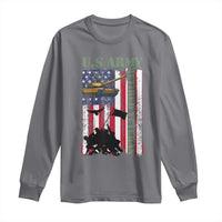 Retired Army Long Sleeve Shirt American Flag US Patriotic USA Pride - Wonder Print Shop