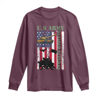 Retired Army Long Sleeve Shirt American Flag US Patriotic USA Pride - Wonder Print Shop