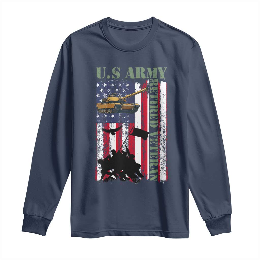 Retired Army Long Sleeve Shirt American Flag US Patriotic USA Pride - Wonder Print Shop