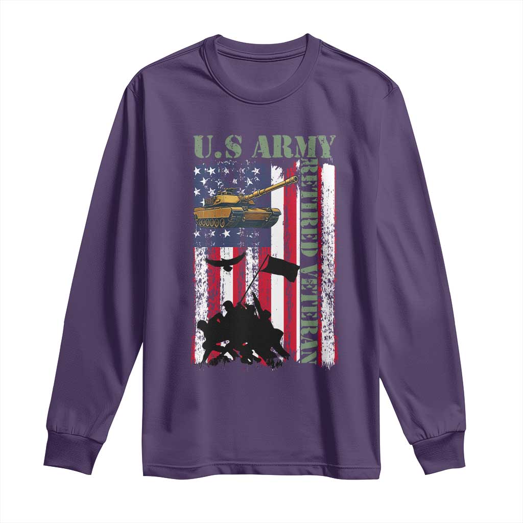 Retired Army Long Sleeve Shirt American Flag US Patriotic USA Pride - Wonder Print Shop