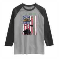 Retired Army Raglan Shirt American Flag US Patriotic USA Pride - Wonder Print Shop