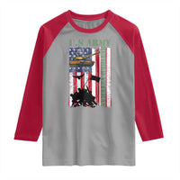 Retired Army Raglan Shirt American Flag US Patriotic USA Pride - Wonder Print Shop