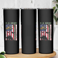 Retired Army Skinny Tumbler American Flag US Patriotic USA Pride