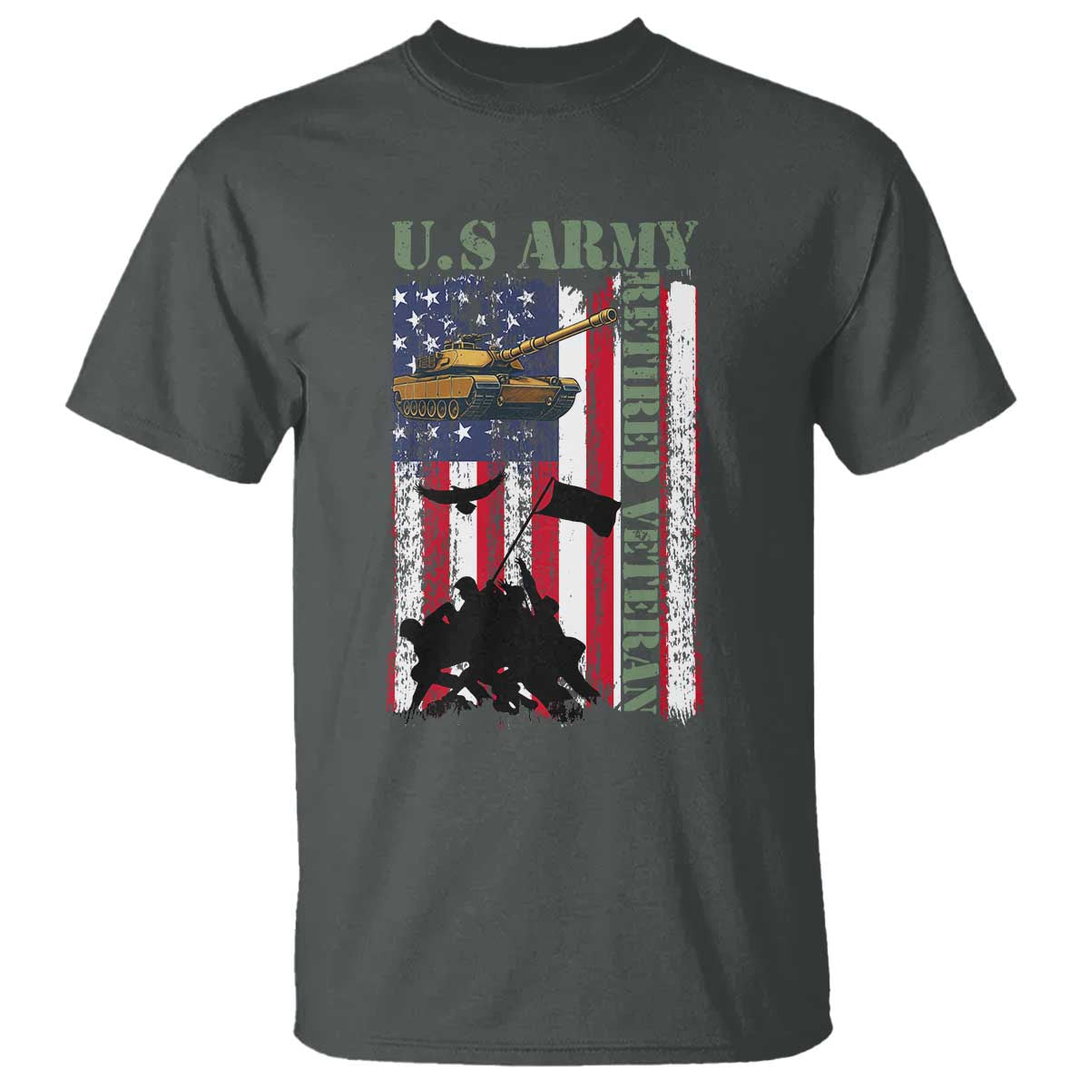Retired Army T Shirt American Flag US Patriotic USA Pride - Wonder Print Shop