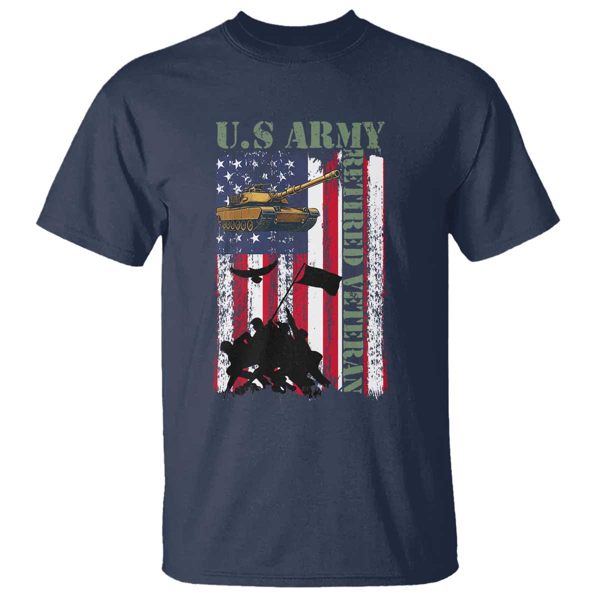 Retired Army T Shirt American Flag US Patriotic USA Pride - Wonder Print Shop