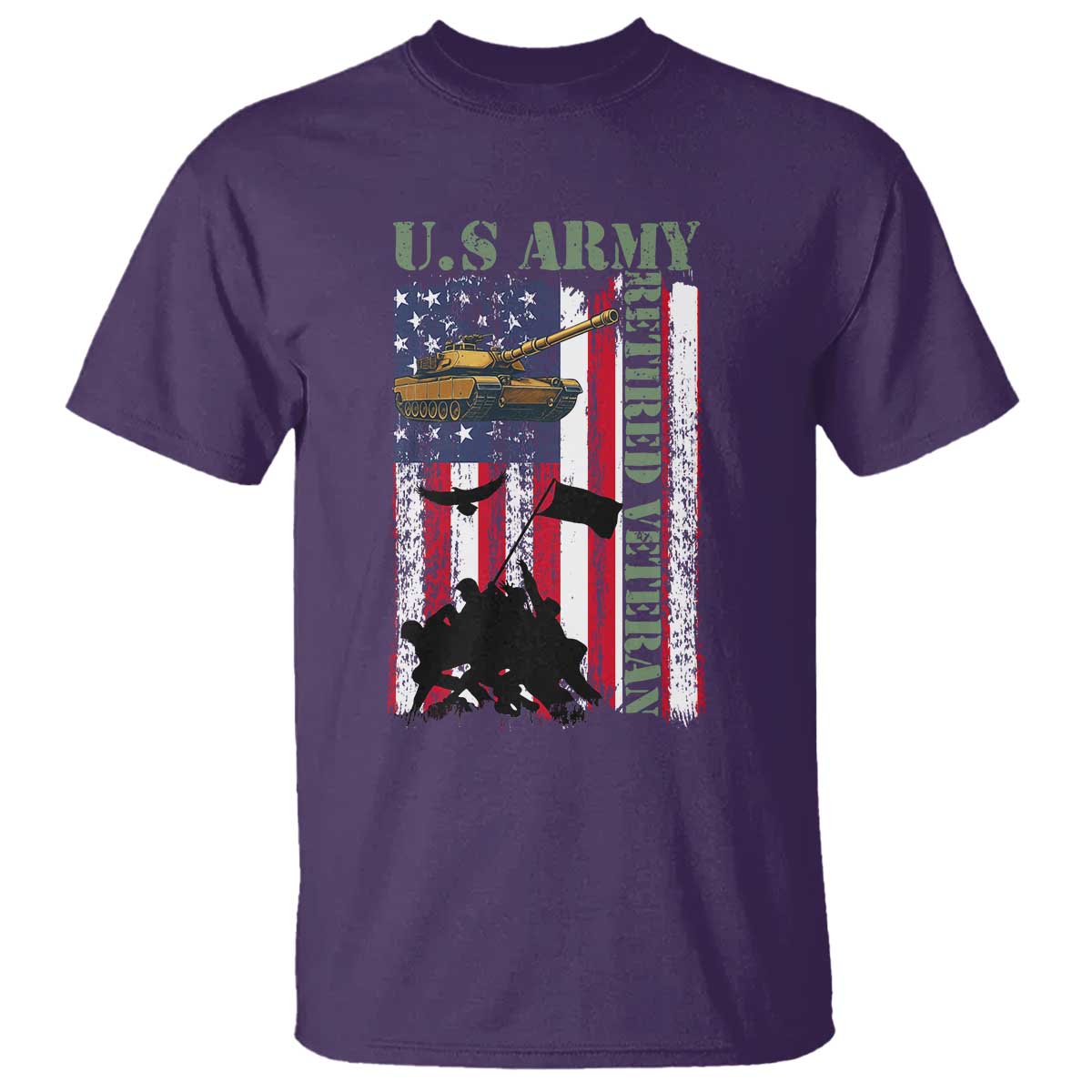 Retired Army T Shirt American Flag US Patriotic USA Pride - Wonder Print Shop