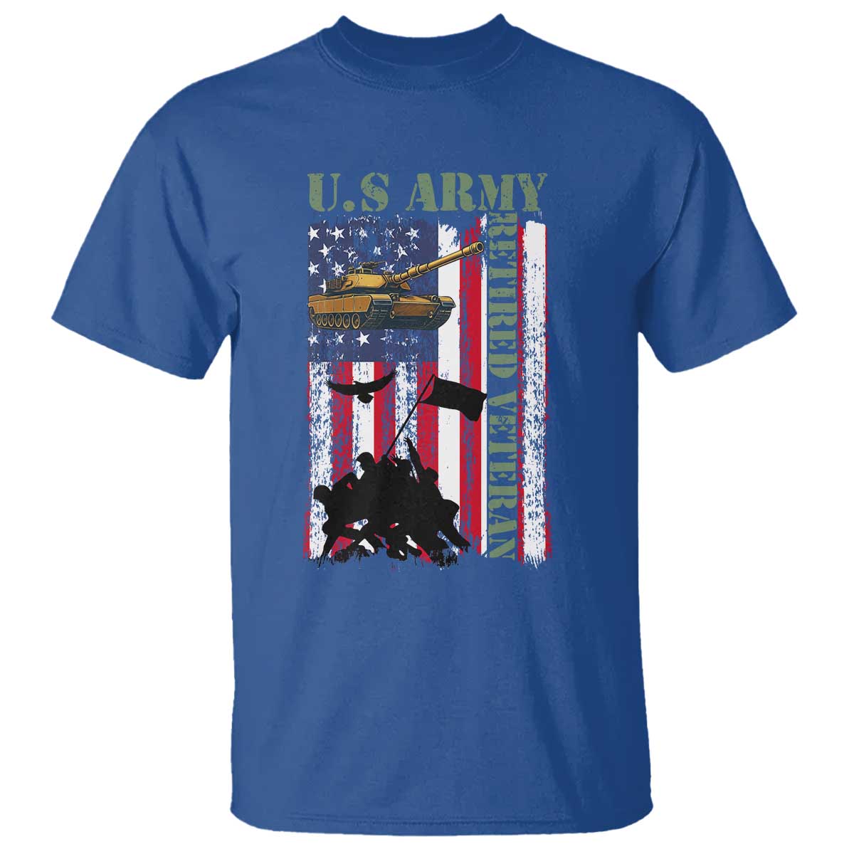Retired Army T Shirt American Flag US Patriotic USA Pride - Wonder Print Shop