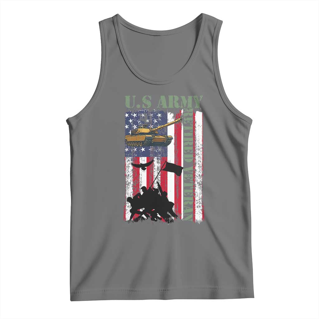 Retired Army Tank Top American Flag US Patriotic USA Pride - Wonder Print Shop