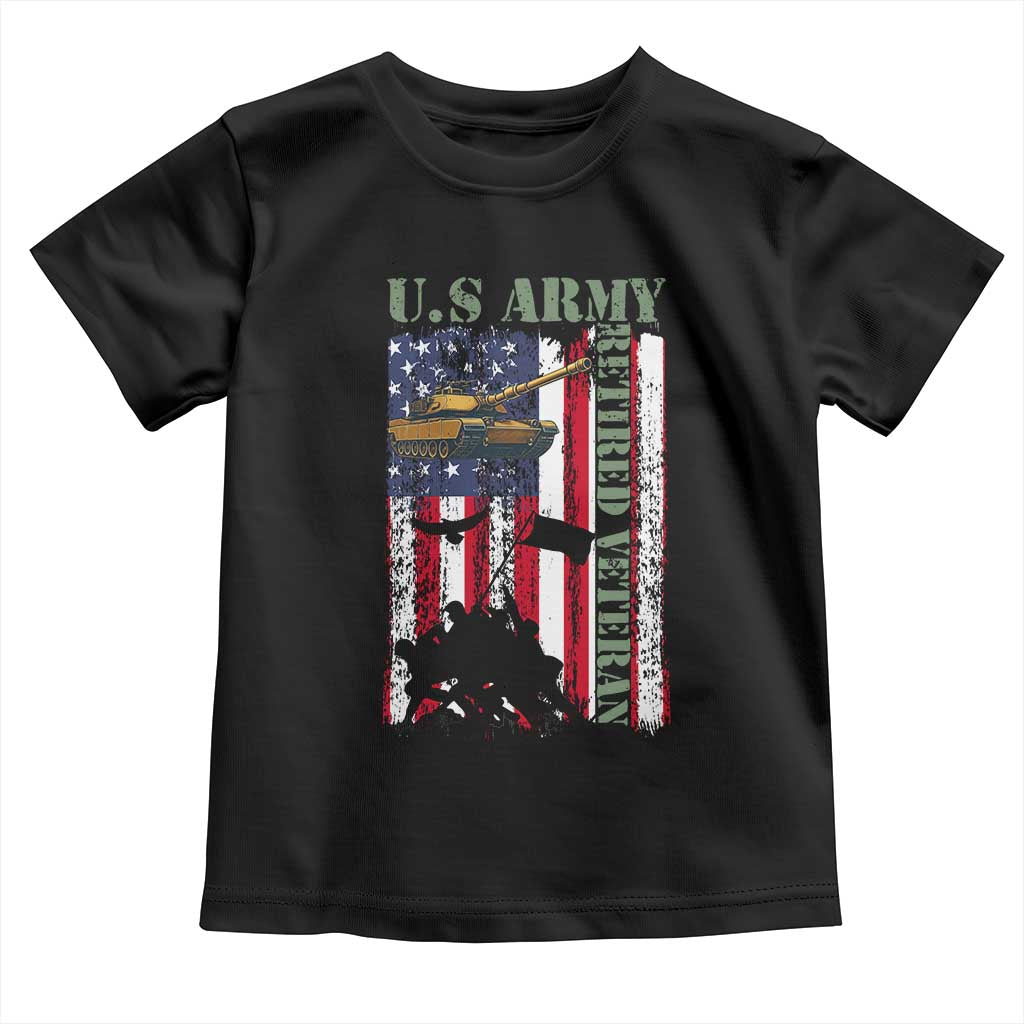 Retired Army Toddler T Shirt American Flag US Patriotic USA Pride - Wonder Print Shop