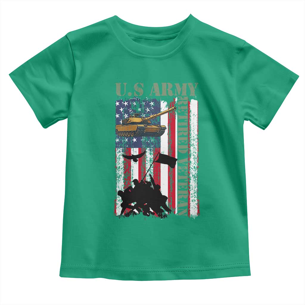 Retired Army Toddler T Shirt American Flag US Patriotic USA Pride - Wonder Print Shop