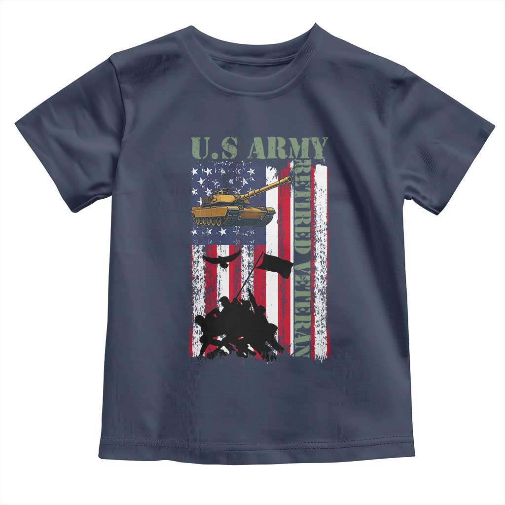 Retired Army Toddler T Shirt American Flag US Patriotic USA Pride - Wonder Print Shop