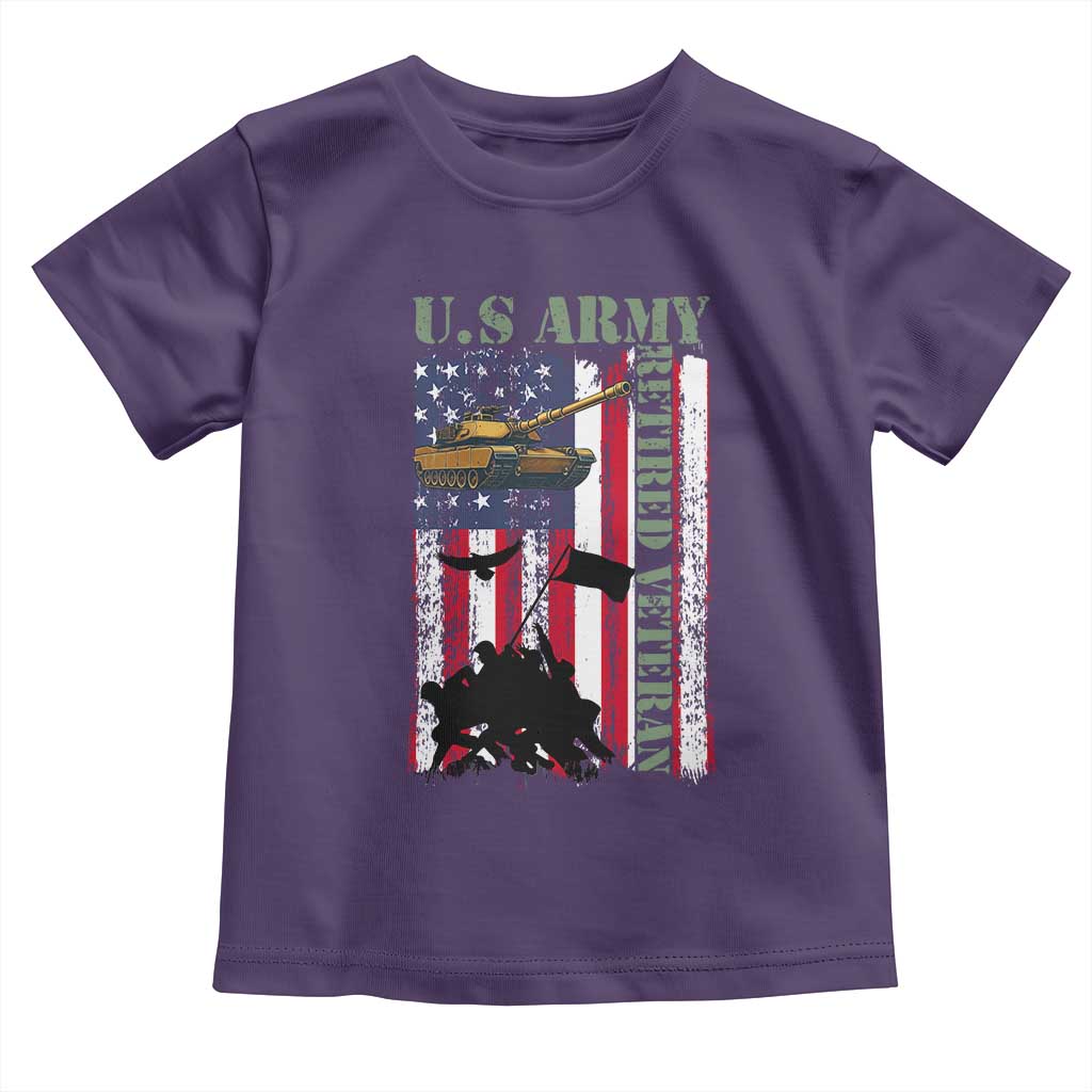 Retired Army Toddler T Shirt American Flag US Patriotic USA Pride - Wonder Print Shop