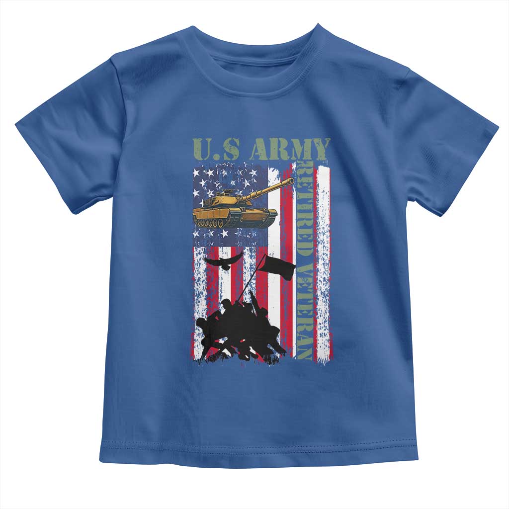 Retired Army Toddler T Shirt American Flag US Patriotic USA Pride - Wonder Print Shop