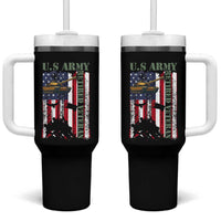 Retired Army Tumbler With Handle American Flag US Patriotic USA Pride
