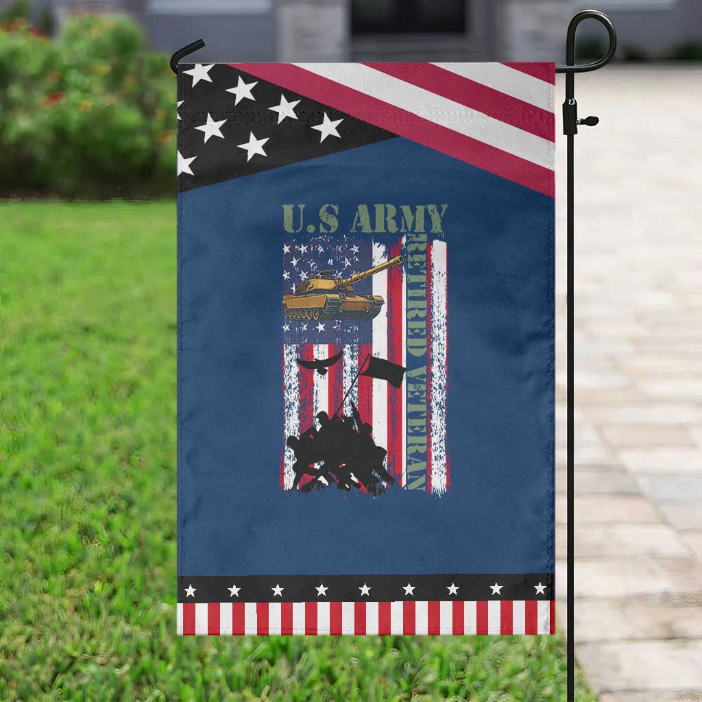 Retired Army Garden Flag American Flag US Patriotic USA Pride