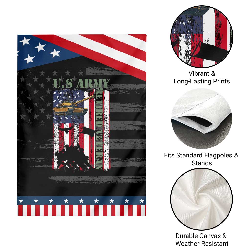 Retired Army Garden Flag American Flag US Patriotic USA Pride