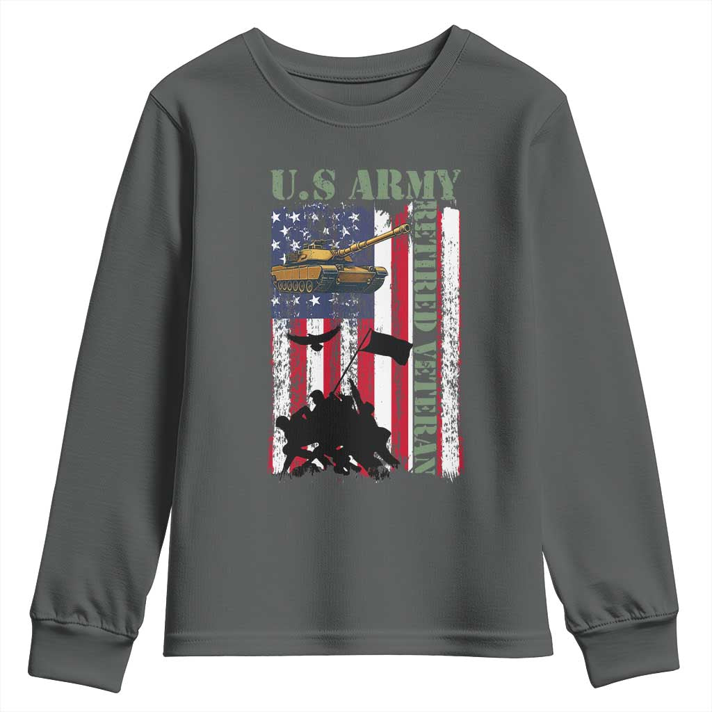 Retired Army Youth Sweatshirt American Flag US Patriotic USA Pride - Wonder Print Shop