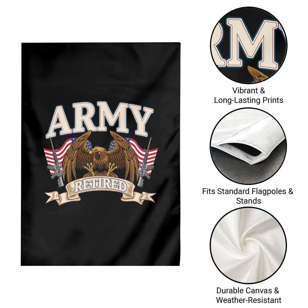 Retirement Army Veteran Garden Flag American Flag USA Patriotic - Wonder Print Shop
