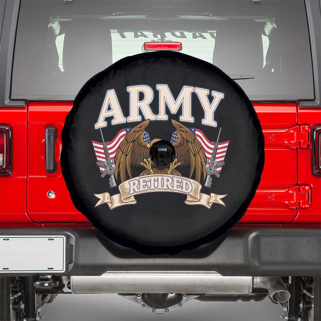 Retirement Army Veteran Spare Tire Cover American Flag USA Patriotic - Wonder Print Shop