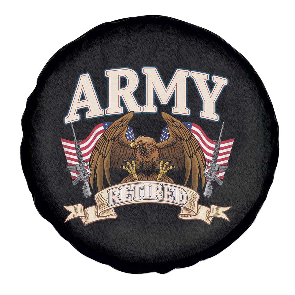 Retirement Army Veteran Spare Tire Cover American Flag USA Patriotic - Wonder Print Shop