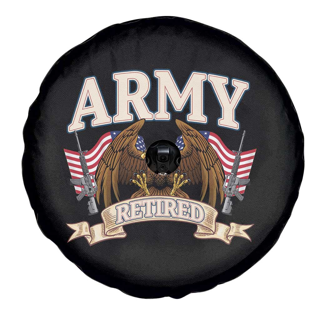 Retirement Army Veteran Spare Tire Cover American Flag USA Patriotic - Wonder Print Shop
