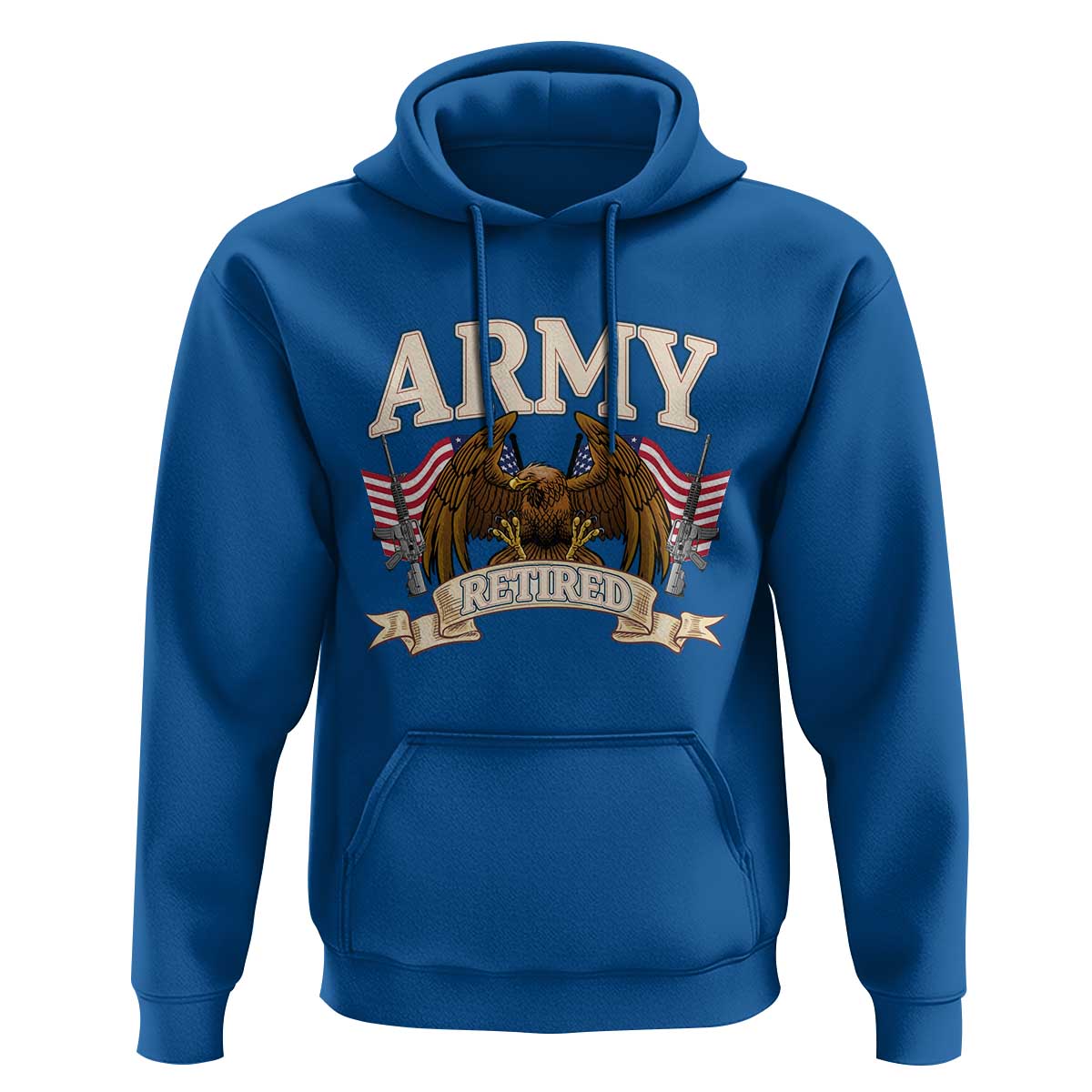 Retirement Army Veteran Hoodie American Flag USA Patriotic - Wonder Print Shop