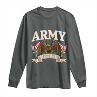 Retirement Army Veteran Long Sleeve Shirt American Flag USA Patriotic - Wonder Print Shop