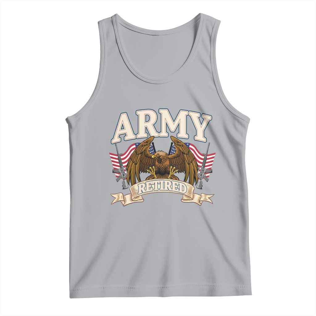 Retirement Army Veteran Tank Top American Flag USA Patriotic - Wonder Print Shop