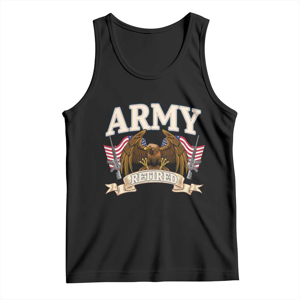 Retirement Army Veteran Tank Top American Flag USA Patriotic - Wonder Print Shop