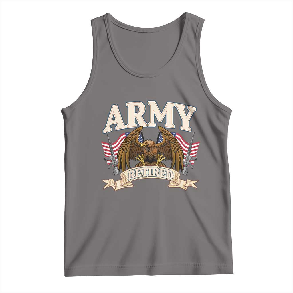 Retirement Army Veteran Tank Top American Flag USA Patriotic - Wonder Print Shop