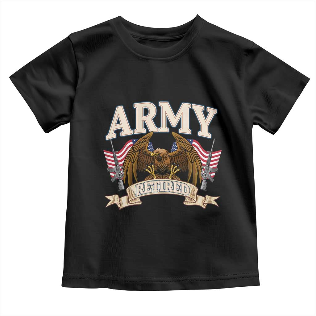 Retirement Army Veteran Toddler T Shirt American Flag USA Patriotic - Wonder Print Shop