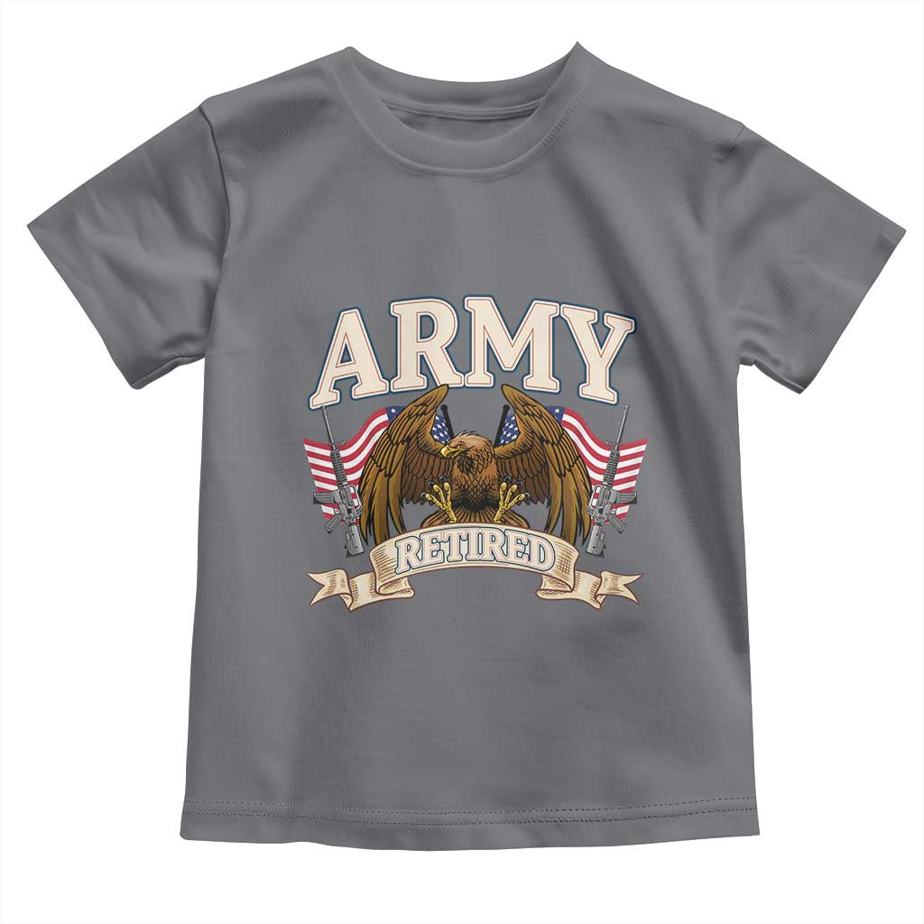 Retirement Army Veteran Toddler T Shirt American Flag USA Patriotic - Wonder Print Shop