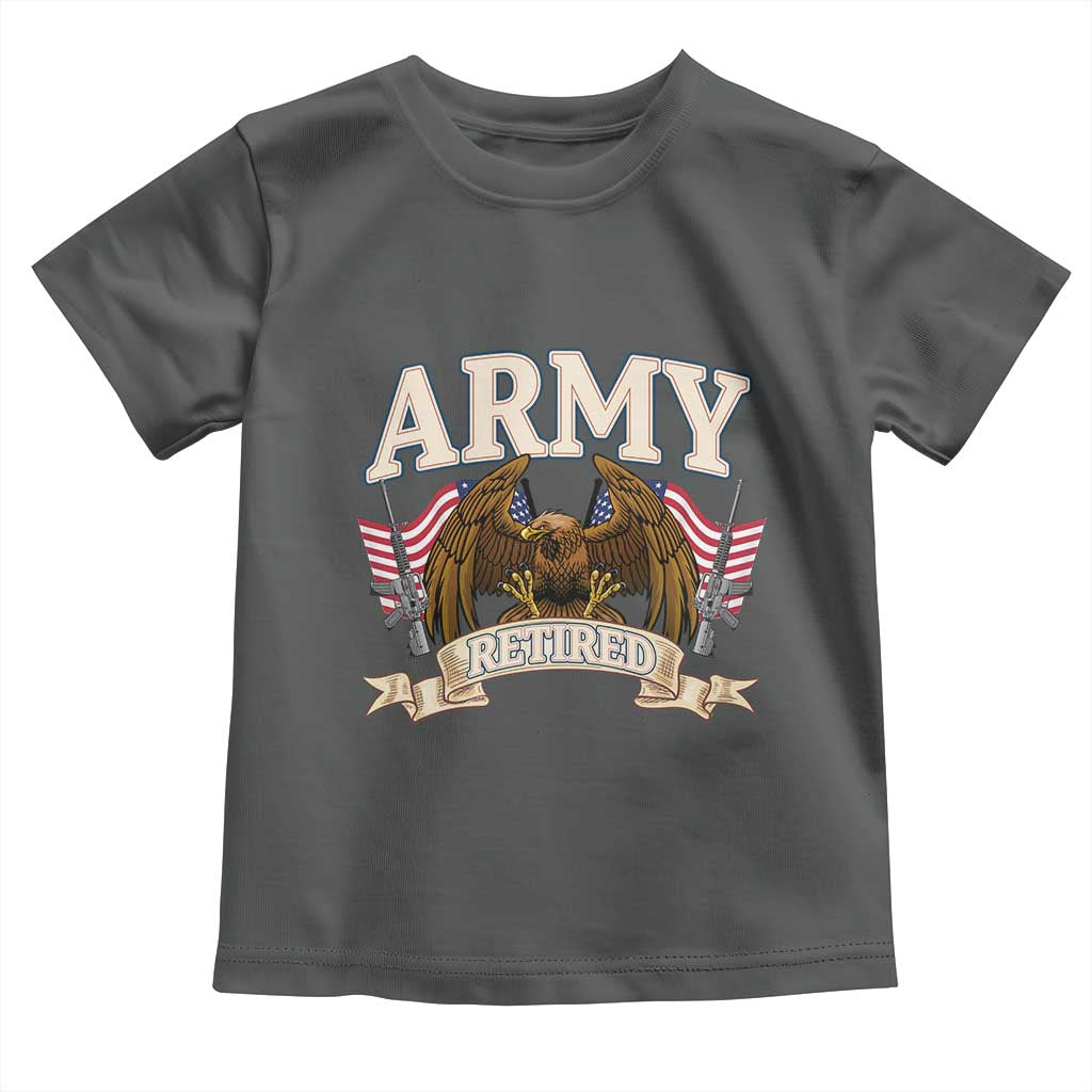 Retirement Army Veteran Toddler T Shirt American Flag USA Patriotic - Wonder Print Shop