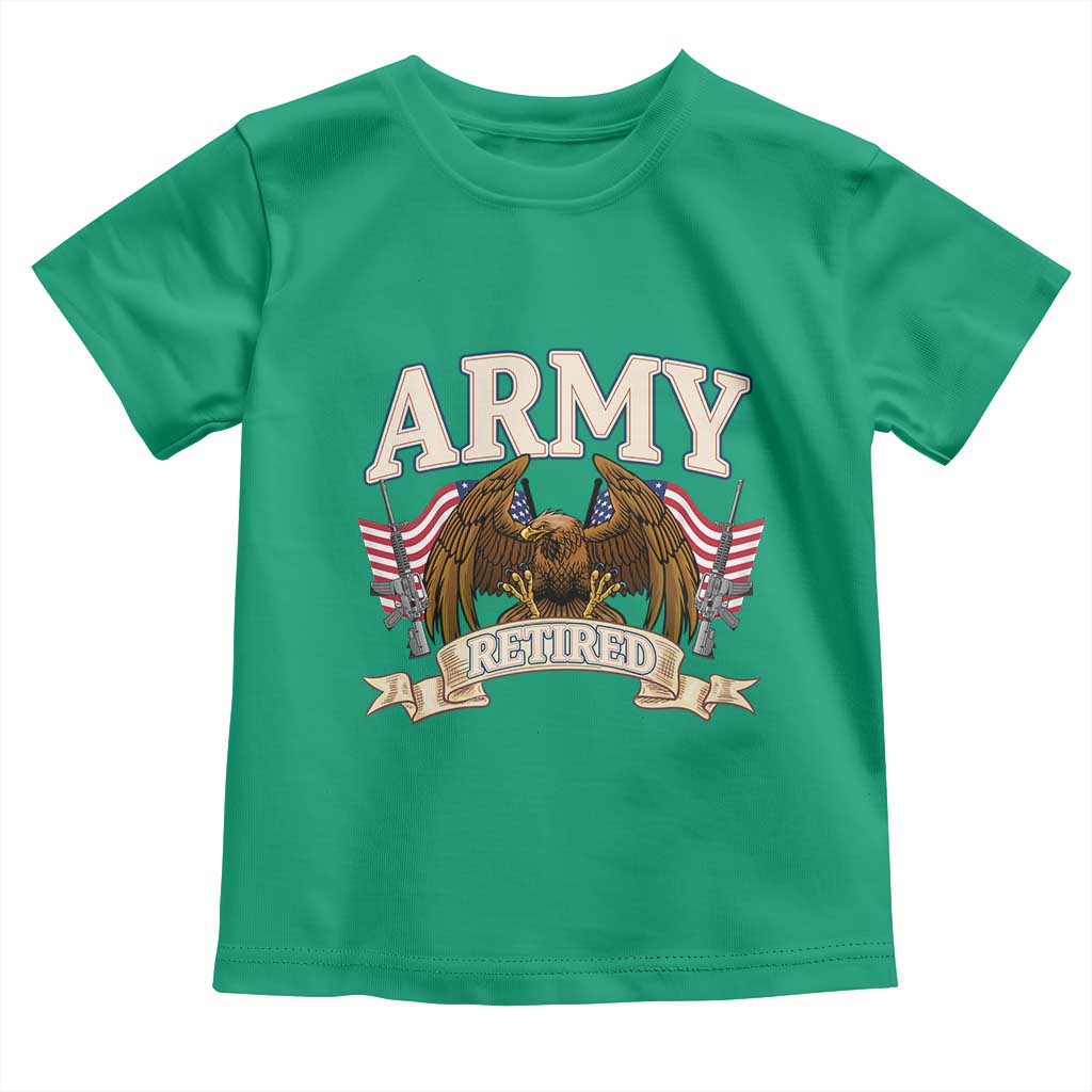 Retirement Army Veteran Toddler T Shirt American Flag USA Patriotic - Wonder Print Shop
