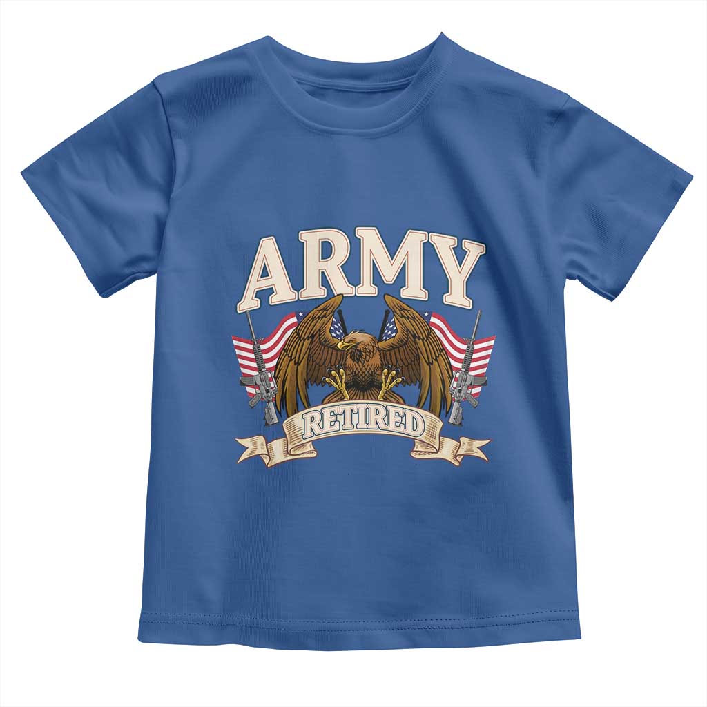 Retirement Army Veteran Toddler T Shirt American Flag USA Patriotic - Wonder Print Shop