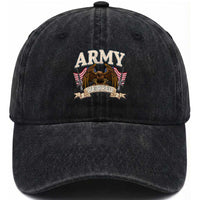 Retirement Army Veteran Washed Cotton Baseball Cap American Flag USA Patriotic