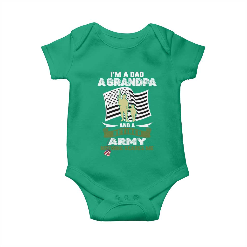 Retired Army Baby Onesie Funny I Am A Dad A Grandpa Nothing Scares Me - Wonder Print Shop