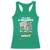 Retired Army Racerback Tank Top Funny I Am A Dad A Grandpa Nothing Scares Me - Wonder Print Shop