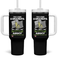 Retired Army Tumbler With Handle Funny I Am A Dad A Grandpa Nothing Scares Me