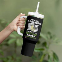 Retired Army Tumbler With Handle Funny I Am A Dad A Grandpa Nothing Scares Me