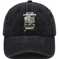 Retired Army Washed Cotton Baseball Cap Funny I Am A Dad A Grandpa Nothing Scares Me