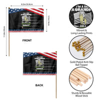 Retired Army Patriotic Handheld Flag Funny I Am A Dad A Grandpa Nothing Scares Me TS12