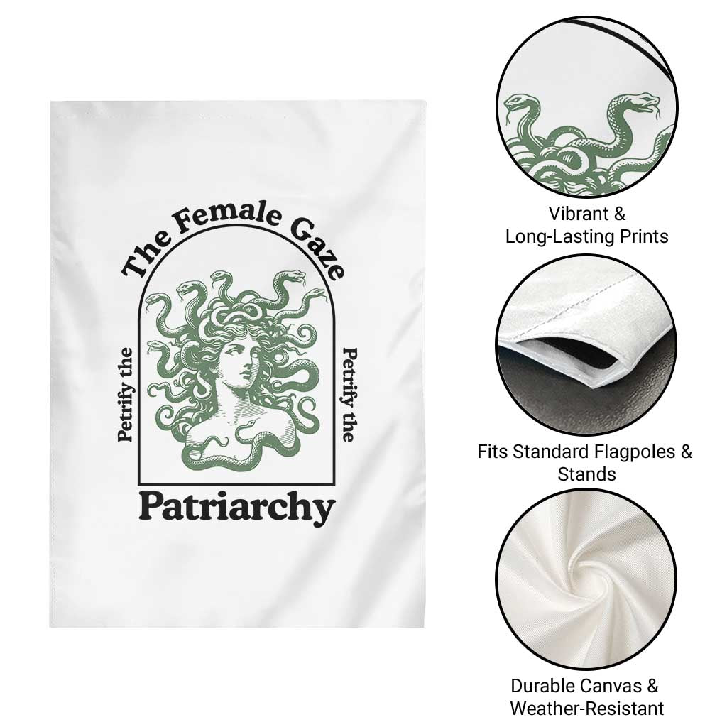 Feminist Garden Flag The Female Gaze Petrify The Patriarchy Mythology Medusa - Wonder Print Shop