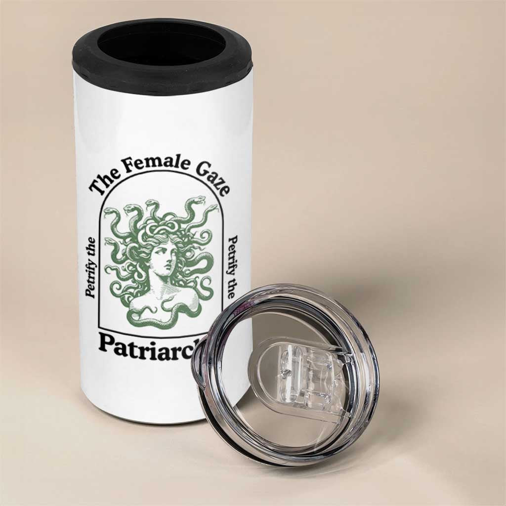 Feminist 4 in 1 Can Cooler Tumbler The Female Gaze Petrify The Patriarchy Mythology Medusa
