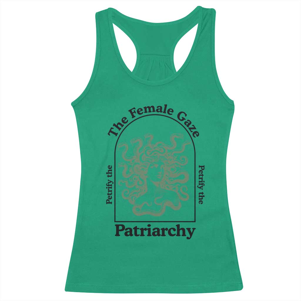 Feminist Racerback Tank Top The Female Gaze Petrify The Patriarchy Mythology Medusa - Wonder Print Shop