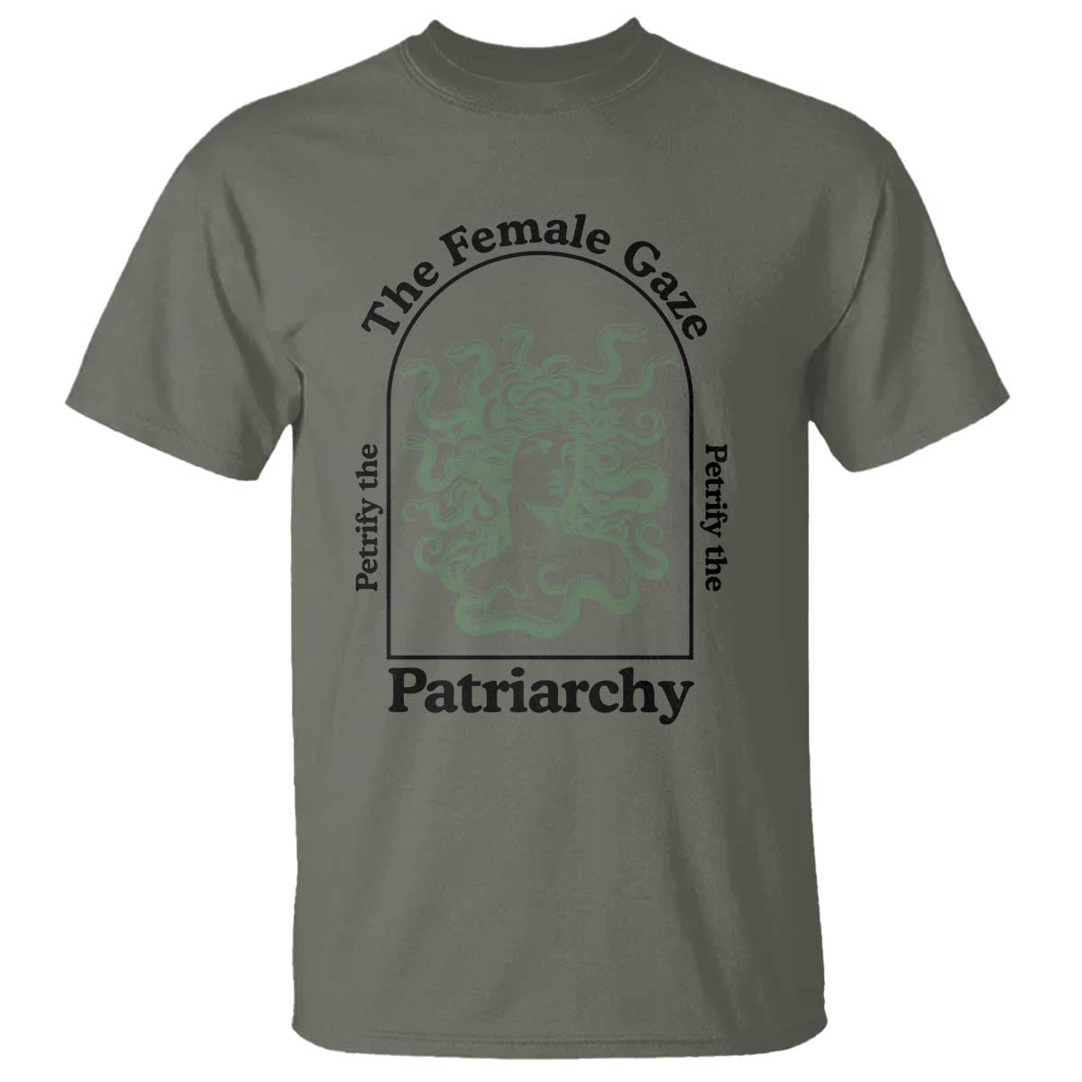 Feminist T Shirt The Female Gaze Petrify The Patriarchy Mythology Medusa - Wonder Print Shop