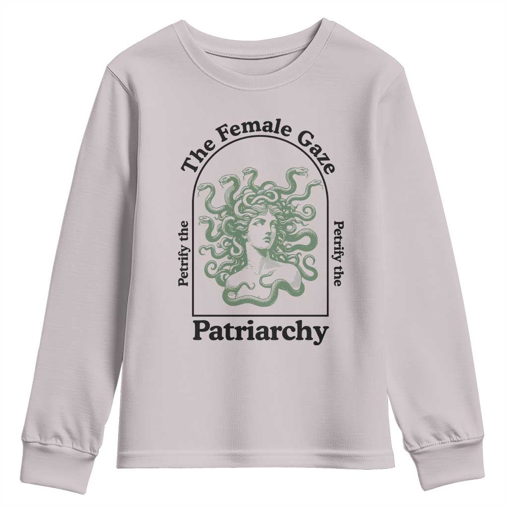 Feminist Youth Sweatshirt The Female Gaze Petrify The Patriarchy Mythology Medusa - Wonder Print Shop